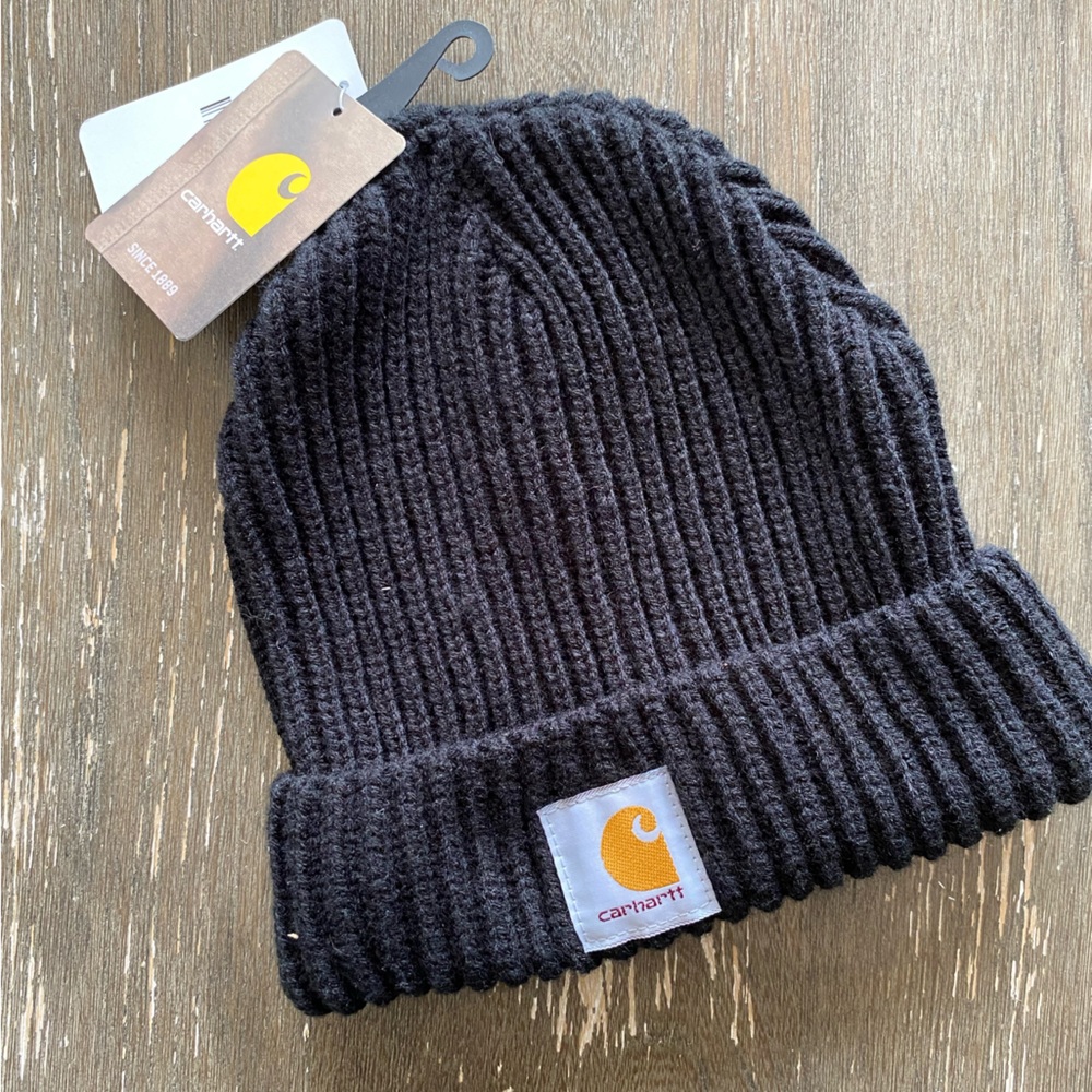 CARHARRT RIBBED BEANIE (unisex) in black